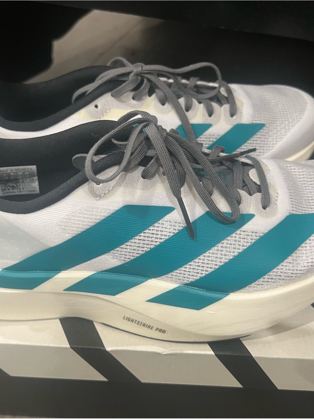 ADIDAS EVO SL White Teal Lightweight Running Shoes